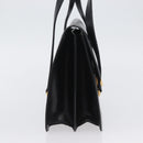 CELINE Hand Bag Leather Black Gold Auth ARZ427-4