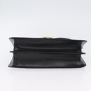 CELINE Hand Bag Leather Black Gold Auth ARZ427-5