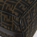 FENDI Zucca Canvas Vanity Hand Bag Black Brown gold Auth ARZ429-10
