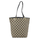 GUCCI GG Canvas Tote Bag Beige Gold 002 1099 Auth ARZ434-13