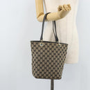 GUCCI GG Canvas Tote Bag Beige Gold 002 1099 Auth ARZ434-22