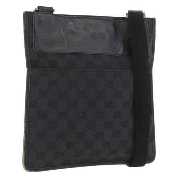 GUCCI GG Canvas Schultertasche Schwarz Silber 27639 Auth ARZ435