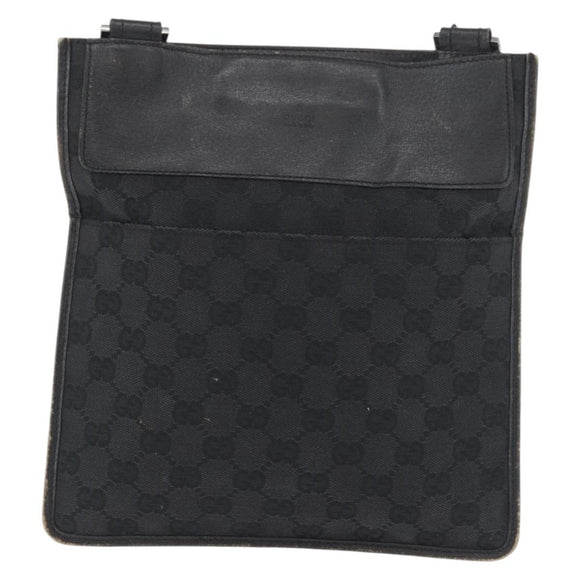 GUCCI GG Canvas Schultertasche Schwarz Silber 27639 Auth ARZ435