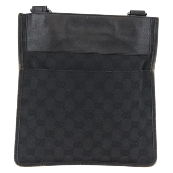 GUCCI GG Canvas Schultertasche Schwarz Silber 27639 Auth ARZ435