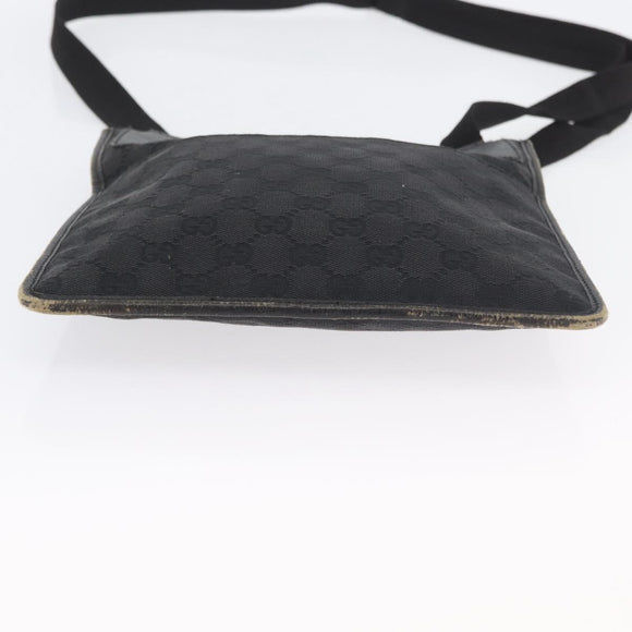 GUCCI GG Canvas Schultertasche Schwarz Silber 27639 Auth ARZ435