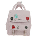 Christian Dior Cannage Stardust Small Backpack Lamb Skin Pink Auth ARZ437M-13