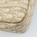 Christian Dior Trotter Canvas Romantic Hand Bag PVC Beige Silver Auth ARZ438-13