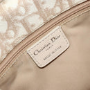 Christian Dior Trotter Canvas Romantic Hand Bag PVC Beige Silver Auth ARZ438-15