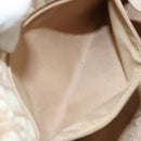Christian Dior Trotter Canvas Romantic Hand Bag PVC Beige Silver Auth ARZ438-20