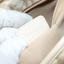 Christian Dior Trotter Canvas Romantic Hand Bag PVC Beige Silver Auth ARZ438-21