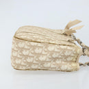 Christian Dior Trotter Canvas Romantic Hand Bag PVC Beige Silver Auth ARZ438-4