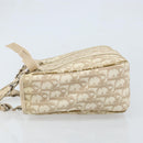 Christian Dior Trotter Canvas Romantic Hand Bag PVC Beige Silver Auth ARZ438-5