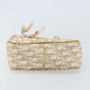 Christian Dior Trotter Canvas Romantic Hand Bag PVC Beige Silver Auth ARZ438-9