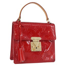 LOUIS VUITTON Monogram Vernis Spring Street Hand Bag Red M91135 LV Auth ARZ439-1