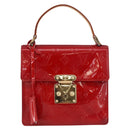 LOUIS VUITTON Monogram Vernis Spring Street Hand Bag Red M91135 LV Auth ARZ439-2