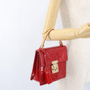 LOUIS VUITTON Monogram Vernis Spring Street Hand Bag Red M91135 LV Auth ARZ439-25