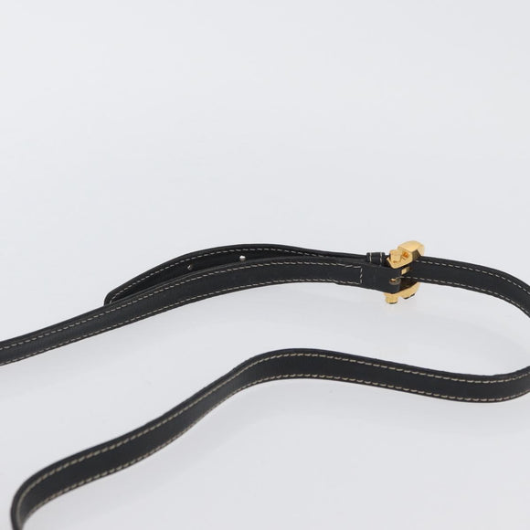 LOEWE Anagram Hand Bag Leather 2way Black Gold Auth ARZ441