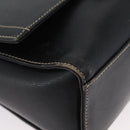 LOEWE Anagram Hand Bag Leather 2way Black Gold Auth ARZ441-9