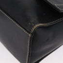 LOEWE Anagram Hand Bag Leather 2way Black Gold Auth ARZ441-16
