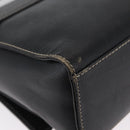 LOEWE Anagram Hand Bag Leather 2way Black Gold Auth ARZ441-17