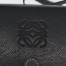 LOEWE Anagram Hand Bag Leather 2way Black Gold Auth ARZ441-20