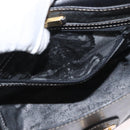 LOEWE Anagram Hand Bag Leather 2way Black Gold Auth ARZ441-12