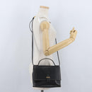 LOEWE Anagram Hand Bag Leather 2way Black Gold Auth ARZ441-24