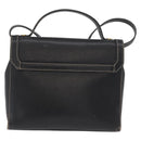 LOEWE Anagram Hand Bag Leather 2way Black Gold Auth ARZ441-2