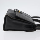 LOEWE Anagram Hand Bag Leather 2way Black Gold Auth ARZ441-3