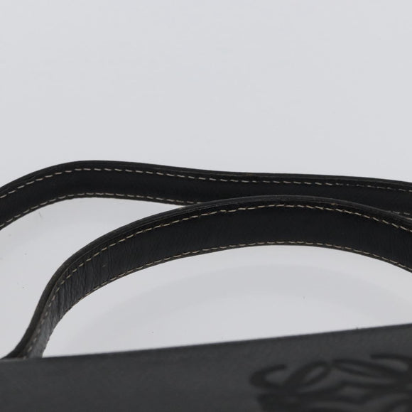 LOEWE Anagram Hand Bag Leather 2way Black Gold Auth ARZ441