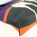 LOEWE John Allen Collaboration Shoulder Bag Leather Purple Gold Auth ARZ442M-14