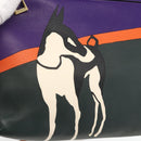 LOEWE John Allen Collaboration Shoulder Bag Leather Purple Gold Auth ARZ442M-18