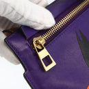 LOEWE John Allen Collaboration Shoulder Bag Leather Purple Gold Auth ARZ442M-9