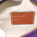 LOEWE John Allen Collaboration Shoulder Bag Leather Purple Gold Auth ARZ442M-19