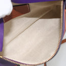 LOEWE John Allen Collaboration Shoulder Bag Leather Purple Gold Auth ARZ442M-10