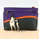 LOEWE John Allen Collaboration Shoulder Bag Leather Purple Gold Auth ARZ442M-12
