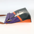 LOEWE John Allen Collaboration Shoulder Bag Leather Purple Gold Auth ARZ442M-3