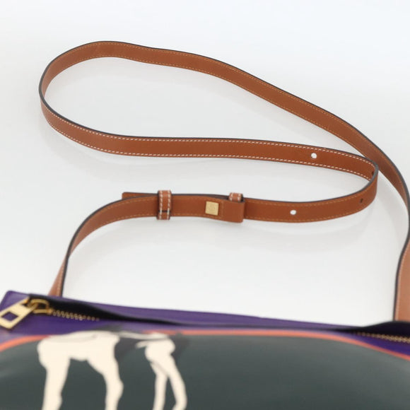 LOEWE John Allen Collaboration Schultertasche Leder Lila Gold Original ARZ442M