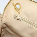 CHANEL Matelasse Chain Shoulder Tote Bag Lamb Skin Beige Gold CC Auth ARZ444-20