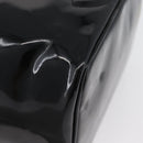 CHANEL COCO Mark Vanity Hand Bag Patent leather 2way Black Gold CC Auth ARZ446-14