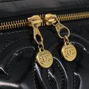 CHANEL COCO Mark Vanity Hand Bag Patent leather 2way Black Gold CC Auth ARZ446-18