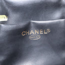 CHANEL COCO Mark Vanity Hand Bag Patent leather 2way Black Gold CC Auth ARZ446-19