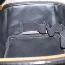 CHANEL COCO Mark Vanity Hand Bag Patent leather 2way Black Gold CC Auth ARZ446-19