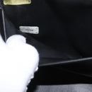 CHANEL COCO Mark Vanity Hand Bag Patent leather 2way Black Gold CC Auth ARZ446-22
