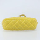 CHANEL Matelasse Chain Shoulder Bag Lamb Skin Yellow Gold CC Auth ARZ447-10