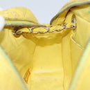CHANEL Matelasse Chain Shoulder Bag Lamb Skin Yellow Gold CC Auth ARZ447-22