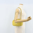 CHANEL Matelasse Chain Shoulder Bag Lamb Skin Yellow Gold CC Auth ARZ447-26
