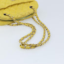 CHANEL Matelasse Chain Shoulder Bag Lamb Skin Yellow Gold CC Auth ARZ447-7