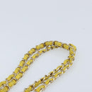 CHANEL Matelasse Chain Shoulder Bag Lamb Skin Yellow Gold CC Auth ARZ447-8