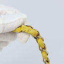 CHANEL Matelasse Chain Shoulder Bag Lamb Skin Yellow Gold CC Auth ARZ447-9